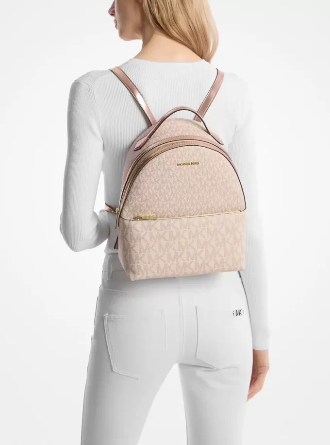 Sheila Medium Two-Tone Signature Logo Backpack Sheila Medium Two-Tone Signature Logo Backpack