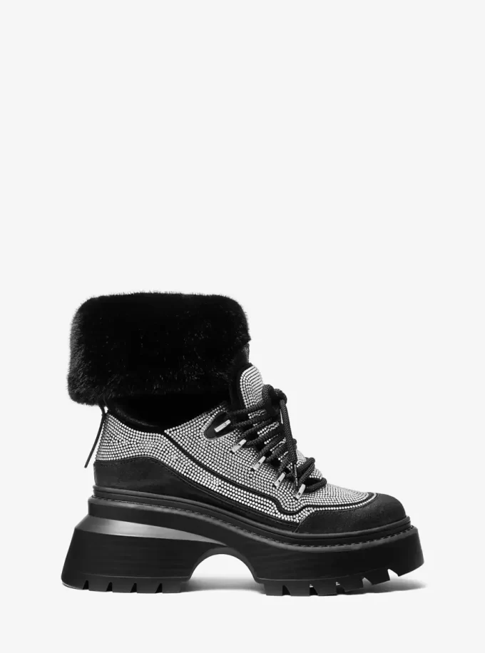 Shiloh Verzierter Mixed-Media-Stiefel Shiloh Verzierter Mixed-Media-Stiefel