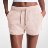 Shorts aus Baumwollmischgewebe mit Herzstickerei