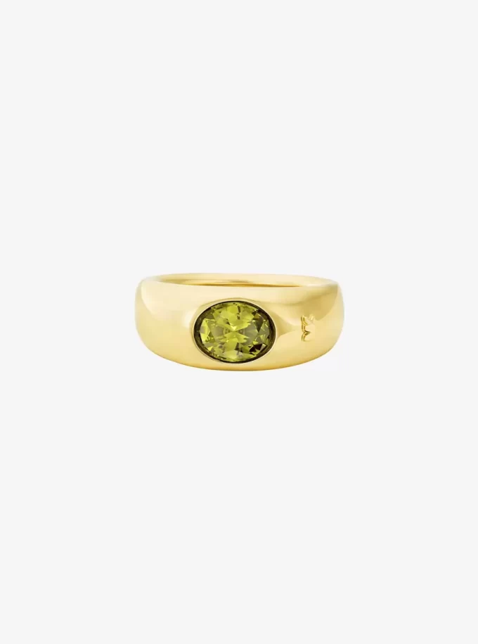 Siegelring aus edelmetallplattiertem Zirkonia Siegelring aus edelmetallplattiertem Zirkonia