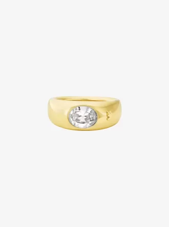 Siegelring aus edelmetallplattiertem Zirkonia