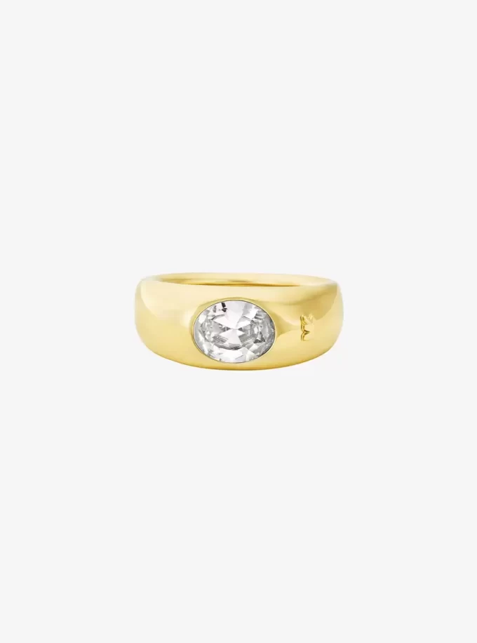 Siegelring aus edelmetallplattiertem Zirkonia Siegelring aus edelmetallplattiertem Zirkonia
