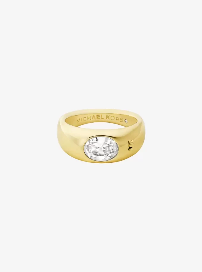 Siegelring aus edelmetallplattiertem Zirkonia Siegelring aus edelmetallplattiertem Zirkonia