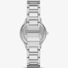 Silberfarbene Mini-Armbanduhr mit Sage-Pavé Silberfarbene Mini-Armbanduhr mit Sage-Pavé