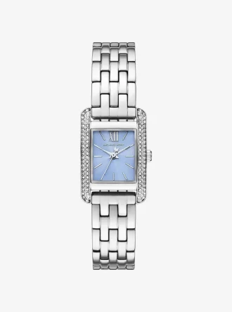 Silberfarbene Mini-Monroe-Pavé-Armbanduhr