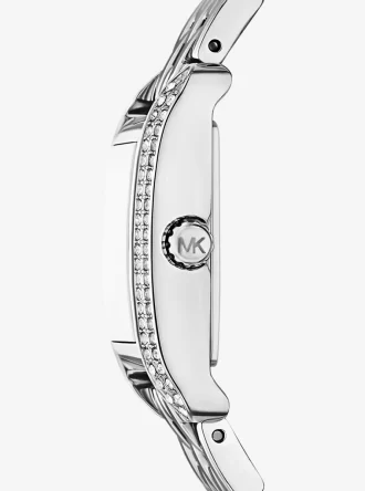 Silberfarbene Mini-Monroe-Pavé-Armbanduhr