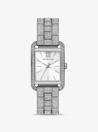 Silberfarbene Monroe-Pavé-Armbanduhr