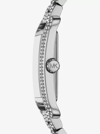 Silberfarbene Monroe-Pavé-Armbanduhr