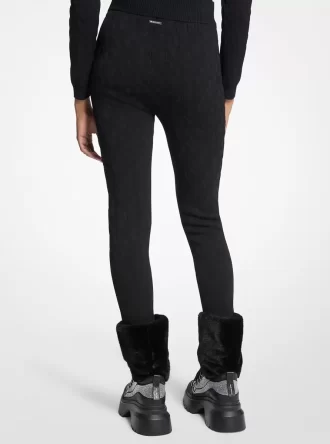 Ski-Steigbügelleggings mit Logo-Prägung aus Jacquard-Gewebe