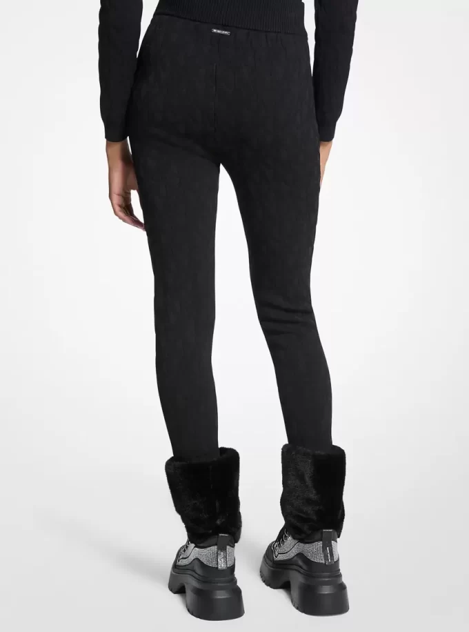 Ski-Steigbügelleggings mit Logo-Prägung aus Jacquard-Gewebe