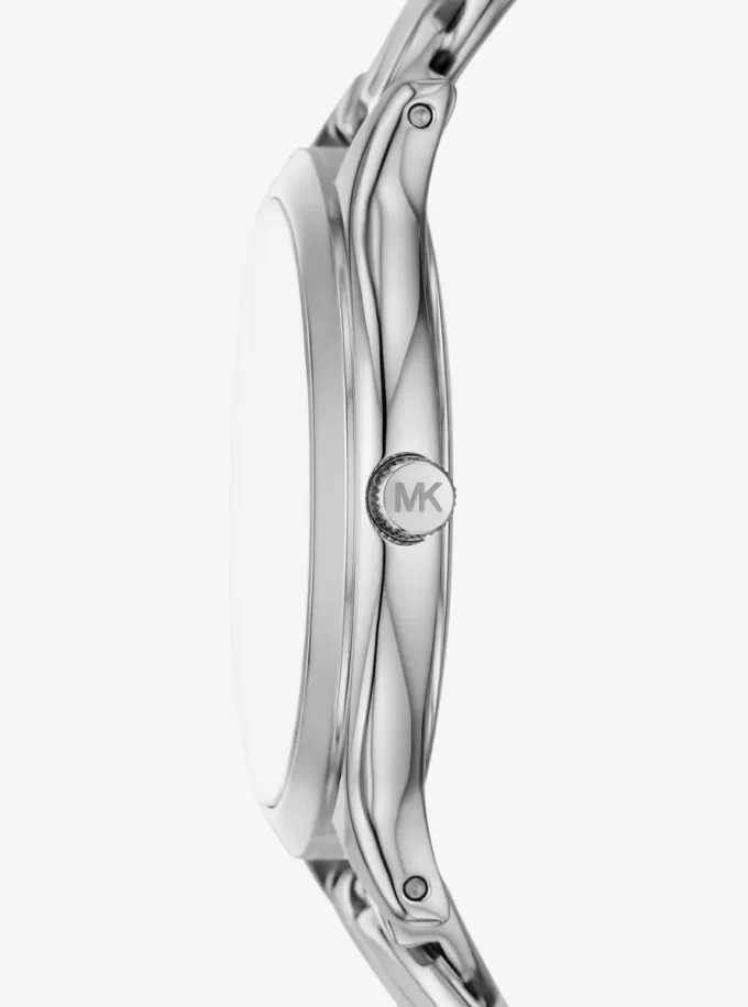 Slim Runway silberfarbene Gliederarmbanduhr