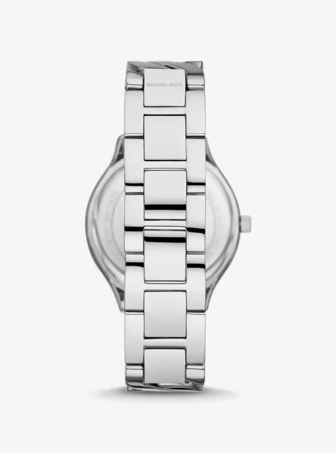 Slim Runway silberfarbene Gliederarmbanduhr