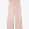 Stückgefärbte Jeans mit weitem Bein