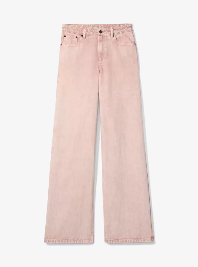 Stückgefärbte Jeans mit weitem Bein