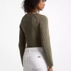 Stückgefärbter, gerippter, kurzer Baumwollpullover Stückgefärbter, gerippter, kurzer Baumwollpullover