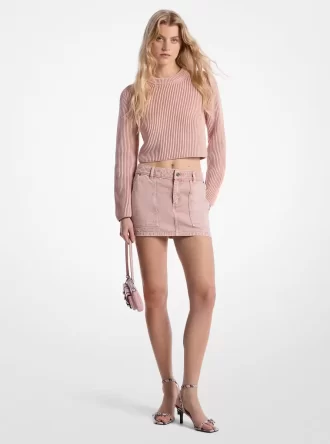 Stückgefärbter Jeans-Minirock Stückgefärbter Jeans-Minirock