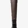 Stiefelette mit Houston-Logo und Blockabsatz aus Leder Stiefelette mit Houston-Logo und Blockabsatz aus Leder