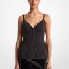 Strassbesetztes Georgette-Camisole-Tanktop