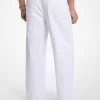 Stretch-Baumwollhose mit weitem Bein Stretch-Baumwollhose mit weitem Bein