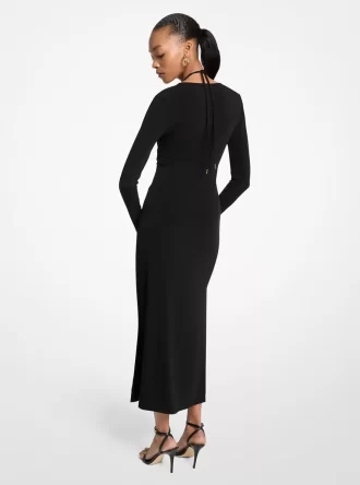 Stretch-Midikleid aus mattem Jersey