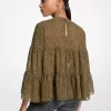 Stufenbluse aus Georgette mit Paisley-Muster
