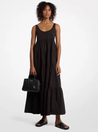 Stufenkleid aus Stretch-Baumwolle