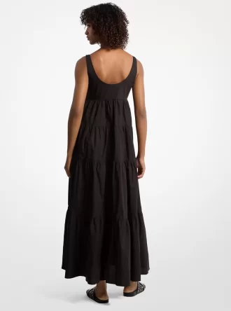 Stufenkleid aus Stretch-Baumwolle