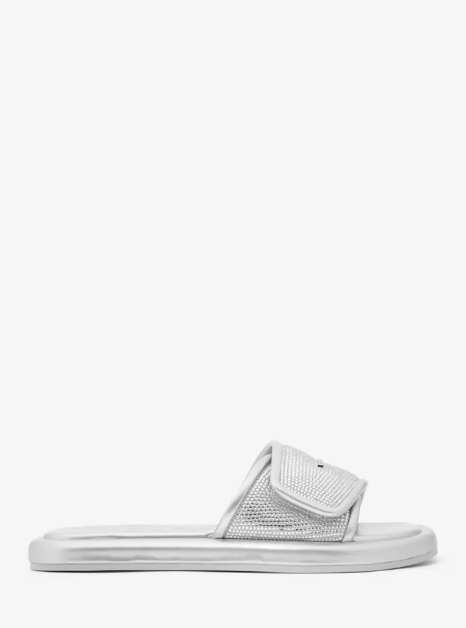 Suki Verzierte Metallic-Sandalen