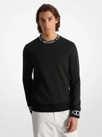 Sweatshirt aus Baumwollmischgewebe mit Logo-Besatz