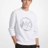 Sweatshirt mit Grafiklogo aus Baumwollmischgewebe, Rundhalsausschnitt