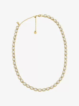 Tennis-Halskette aus edelmetallplattiertem Zirkonia Tennis-Halskette aus edelmetallplattiertem Zirkonia