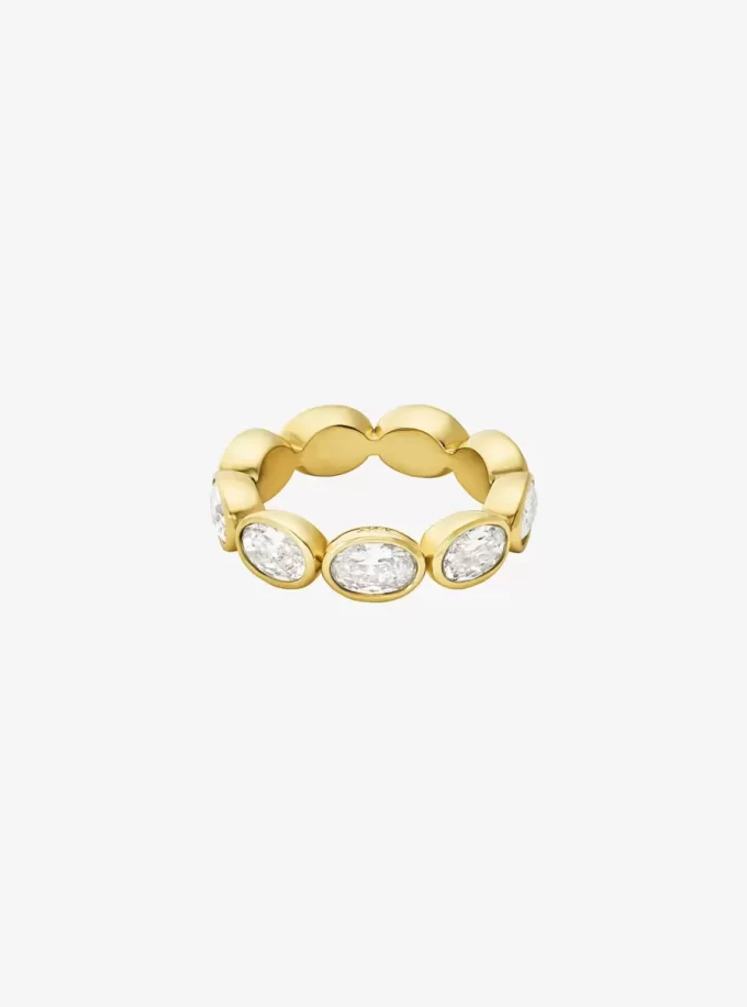 Tennisring mit Edelmetallplattierung und Zirkonia
