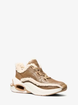 Toni Sneaker aus Used-Leder und Sherpa-Fleece