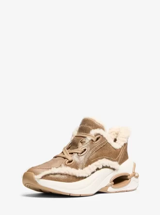 Toni Sneaker aus Used-Leder und Sherpa-Fleece