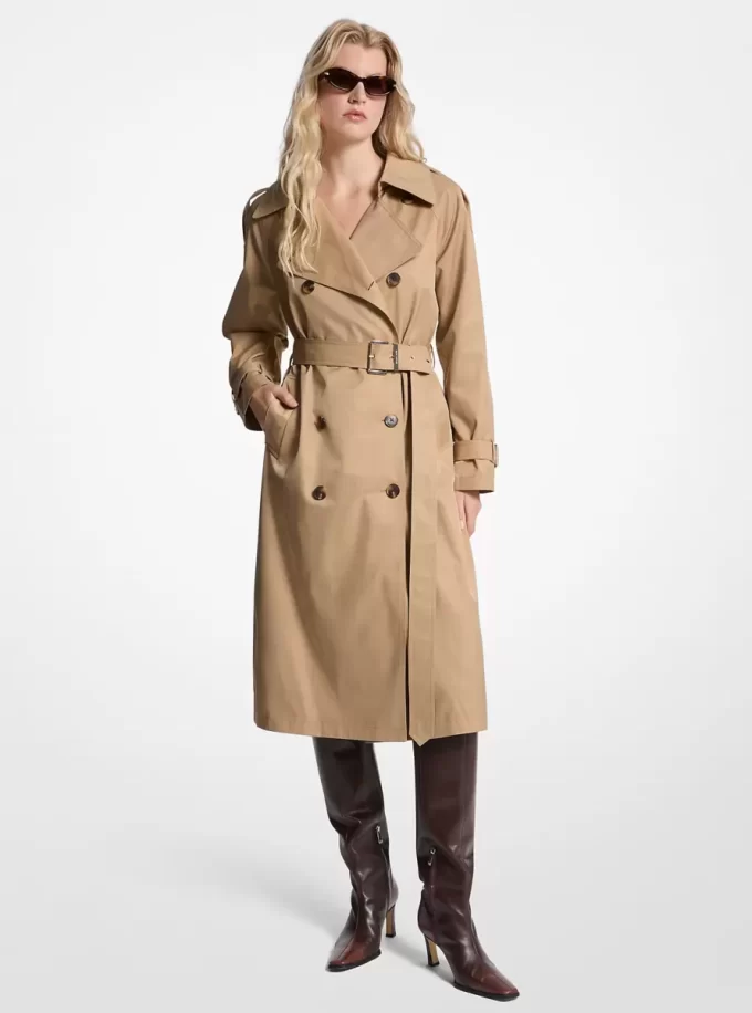 Trenchcoat aus Baumwollmischgewebe mit Gürtel Trenchcoat aus Baumwollmischgewebe mit Gürtel