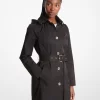 Trenchcoat mit Kapuze aus Baumwollmischgewebe