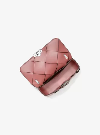 Tribeca Kleine Schultertasche aus gewebtem Leder
