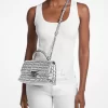 Tribeca Medium gesteppte Handtasche aus Metallic-Leder