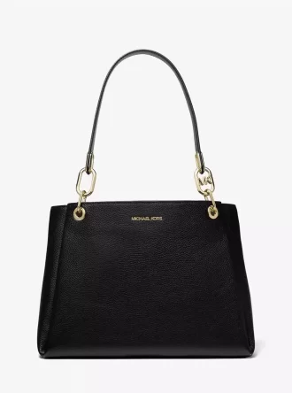 Trisha Große Schultertasche aus genarbtem Leder