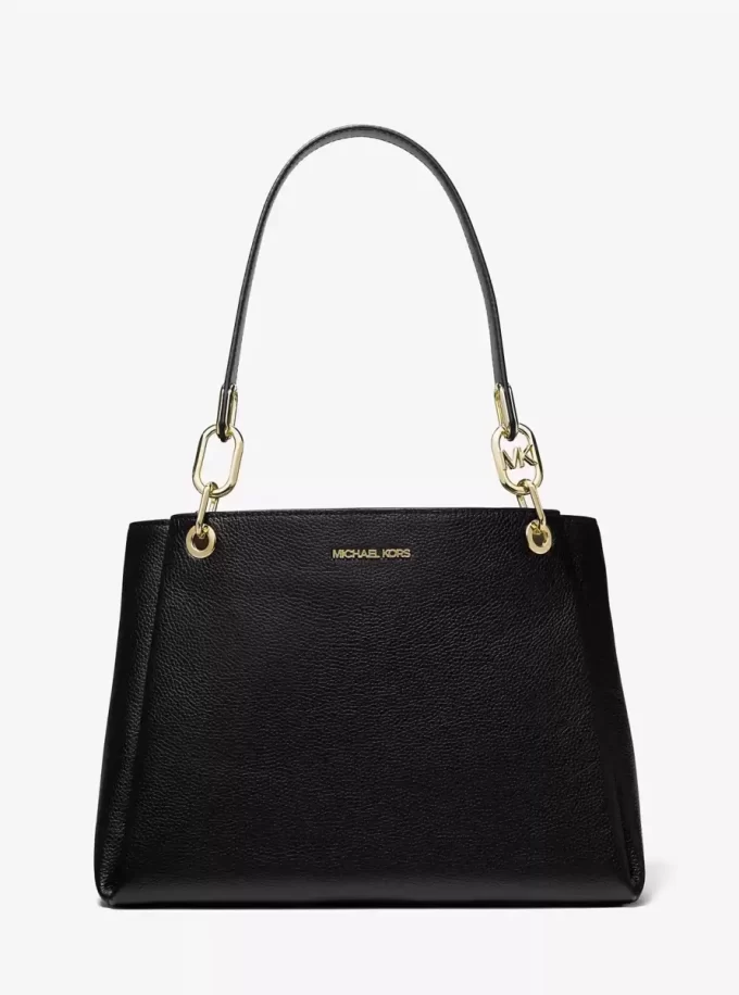 Trisha Große Schultertasche aus genarbtem Leder