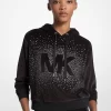 Velours-Hoodie mit Logo-Verzierung
