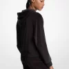 Velours-Hoodie mit Logo-Verzierung