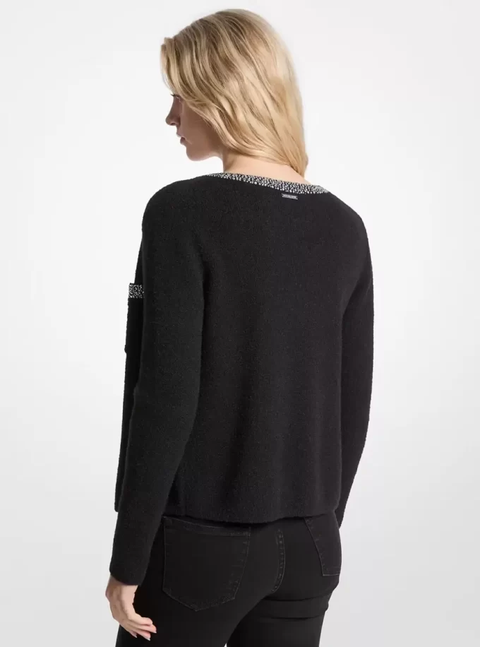 Verzierte Strickjacke aus Nylonmischgewebe Verzierte Strickjacke aus Nylonmischgewebe