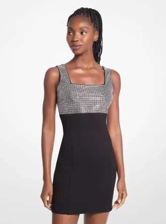Verziertes Minikleid aus Stretch-Viskose