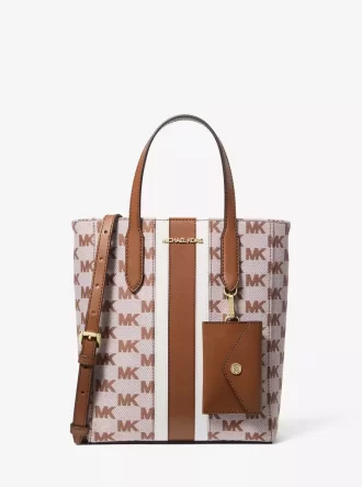 Vincent Small Logo Jacquard Convertible Tote Bag mit Kartenetui