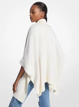 Wendbarer Poncho aus Baumwollmischgewebe mit Logo und Reißverschluss