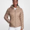 Wendejacke aus gestepptem Nylon mit Chevron-Logo-Print