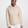 Wendejacke aus gestepptem Nylon mit Chevron-Logo-Print