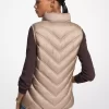 Weste mit Chevron-Steppmuster und faltbarem Nylon-Aufbewahrungsmechanismus