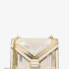 Whitney Medium Schultertasche mit charakteristischem Logo und Metallic-Elementen Whitney Medium Schultertasche mit charakteristischem Logo und Metallic-Elementen